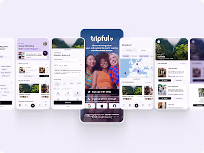 Mobile app design for Tripful