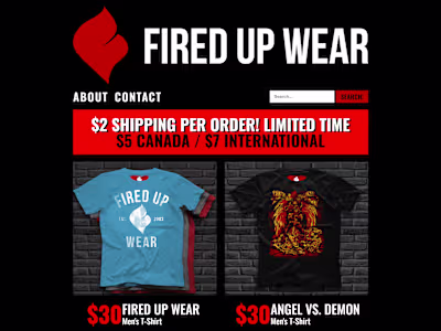 Fired Up Wear - Custom Static E-commerce Implementation
