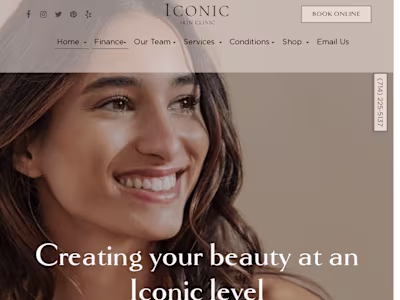 Skin Clinic website for Iconic Skin Care 