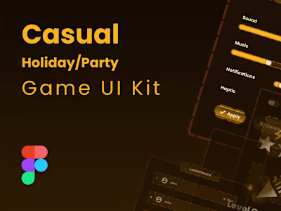 Casual Holiday/Party Game UI Kit Design