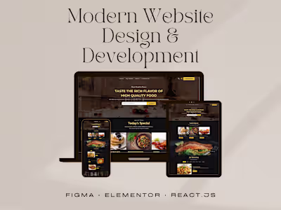 Food Ordering System |  Figma,  Elementor & React.js