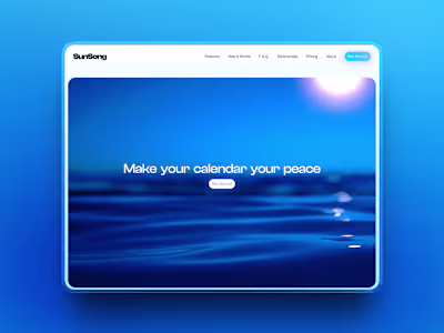 SunSong - Peaceful Landing Page for Calendar Wellness SaaS