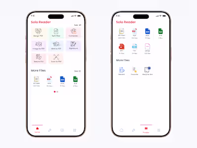 PDF Reader App – Mobile UI Design