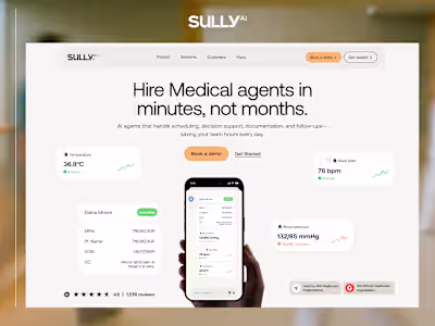 Sully.ai Mobile-First Hero Section Redesign