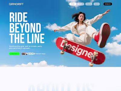 GRINDRIFT — Skateboarding Brand Website UI/UX Design
