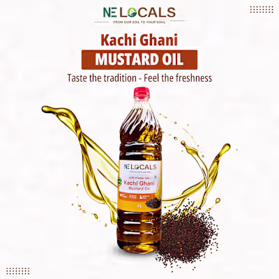 Mustard oil label & Social Media Post design :: Behance