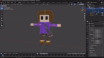 Creation of a 3D voxel character with animation and ready to use