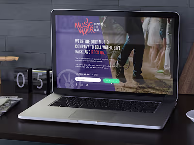 Music Water: Splash Page