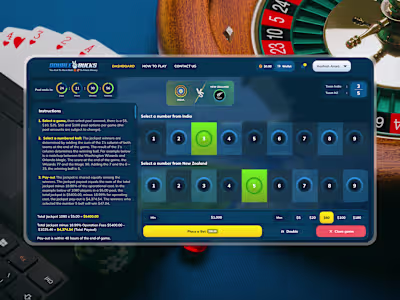 Designed a game board for a betting platform. You can rate t...