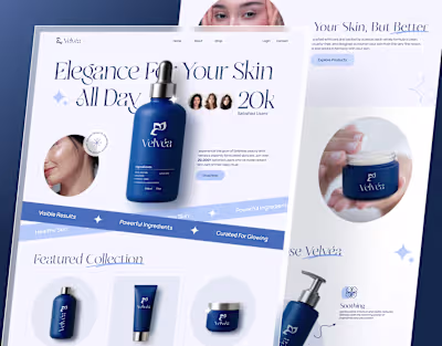Velvéa - skincare website, product page, ui ux