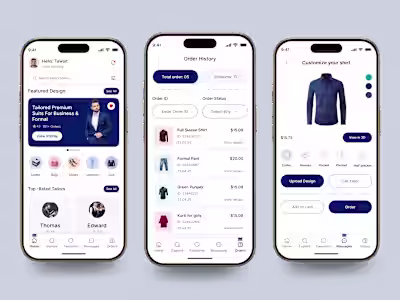 Tailors Mobile App Design UI/UX