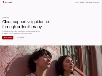 Modern Therapy Website for Mindwell