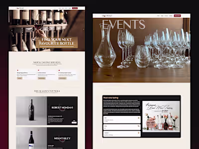 Website for wine store ✦