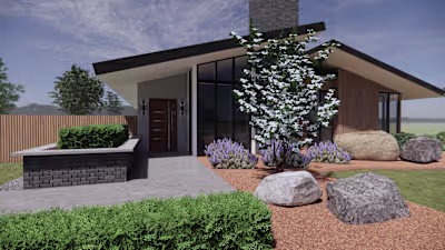Contemporary Residential Exterior Design-Model-Render