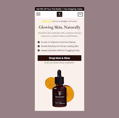 Design that converts. For this True Botanicals hero section,...