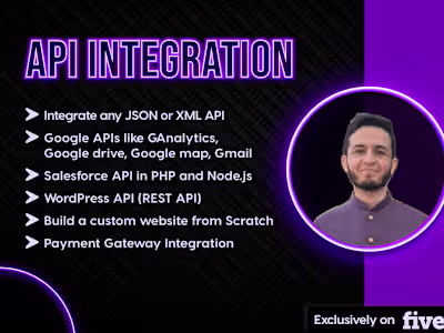 I will do API integration, and develop a website in PHP