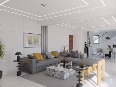 Architectural 3D Visualization of a living room
