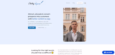 Website for a Marketer, Copywriter and Content Writer