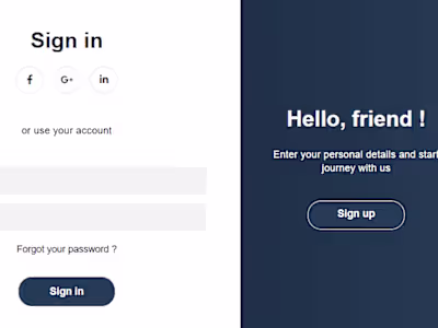 Animated login signup form 