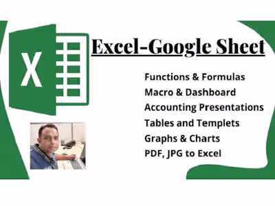 I will do Excel, google sheet, and amortization schedule for you
