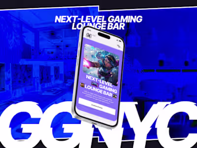 Gaming Lounge Bar | Website Design Concept