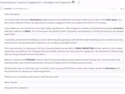 Cold Email to a potential Lead (lead generation)