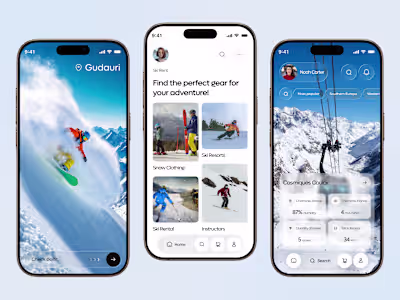 SnowRide – Winter Adventure Mobile App Design Hello, Everyon...