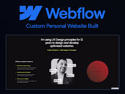 Portfolio Website Design using Figma and Webflow
