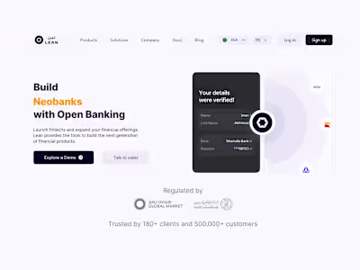 Website redesign for a leading Open Banking Platform in MENA