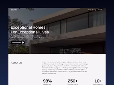 Havaro Real Estate Website Design