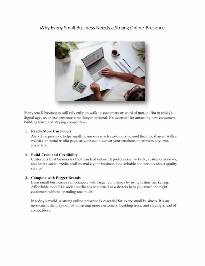 Why every small business needs a strong online presence