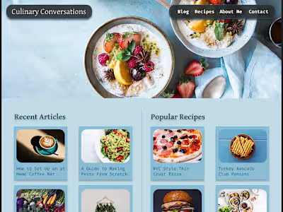 Food Blog Concept Design
