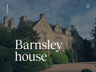 Barnsley House - Landing page for hotel