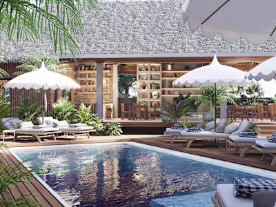 Tropical Resort Project with Clubhouse and Bungalows