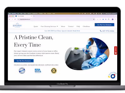 Innovative Web Design in  Saturated Market | Cleaning Company 