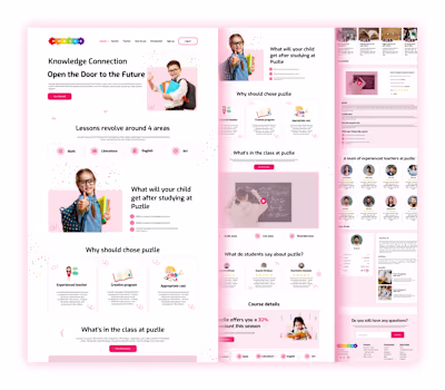 Children E-Learning Landing page on Behance