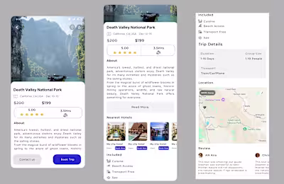 Travel App UI/UX - Exploring Death Valley
