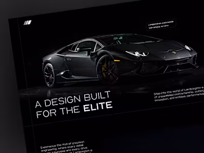 Quick exploration for luxurious car hero section design