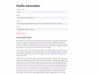 Fanfic Story generator