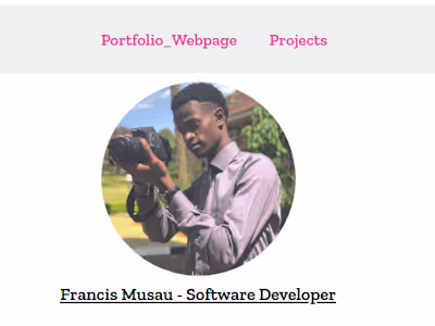 Personal Potfolio webpage