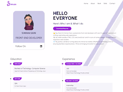 Simran | Front-end Developer