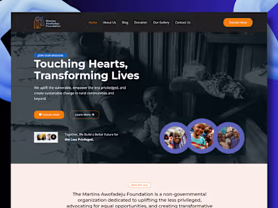 Martins Awofadeju Foundation: NGO Website Design