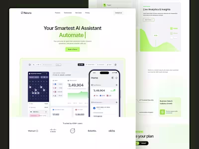 Neura – AI Agent Landing Page Design | SaaS UI/UX