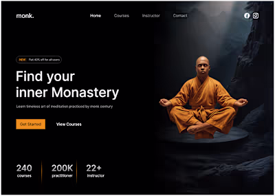 Sharing a new hero section concept for a meditation learning...