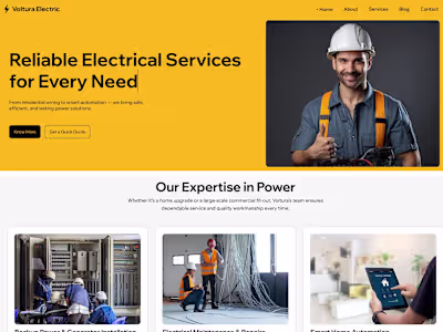 Professional Electrician Services Website Built on Wix Studio