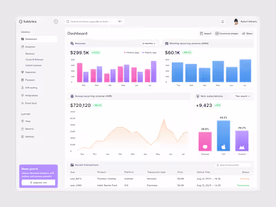 SaaS revenue dashboard 📊
