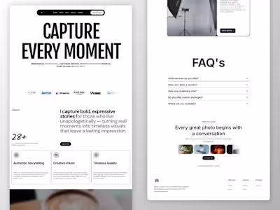 Photographer Portfolio Landing Page