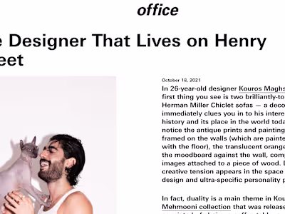 Office Magazine - The Designer That Lives on Henry Street