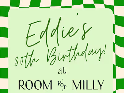 Event Menus for Queen's Eleven and Room for Milly 