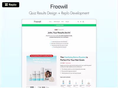 Freewill | Quiz Results Design + Replo Development